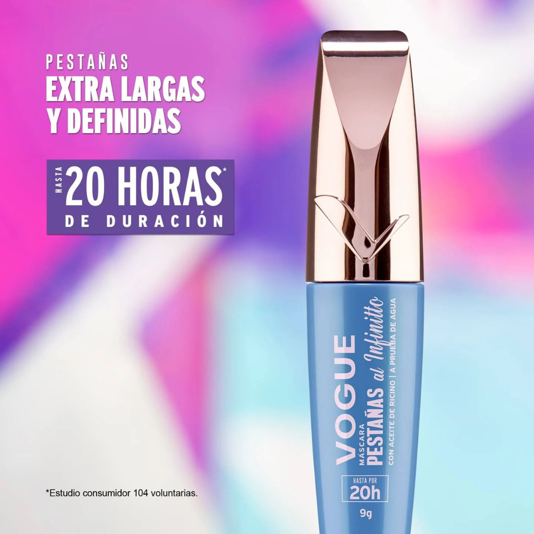 Máscara de Pestañas Al Infinito de Vogue – Alargamiento Extremo Waterproof