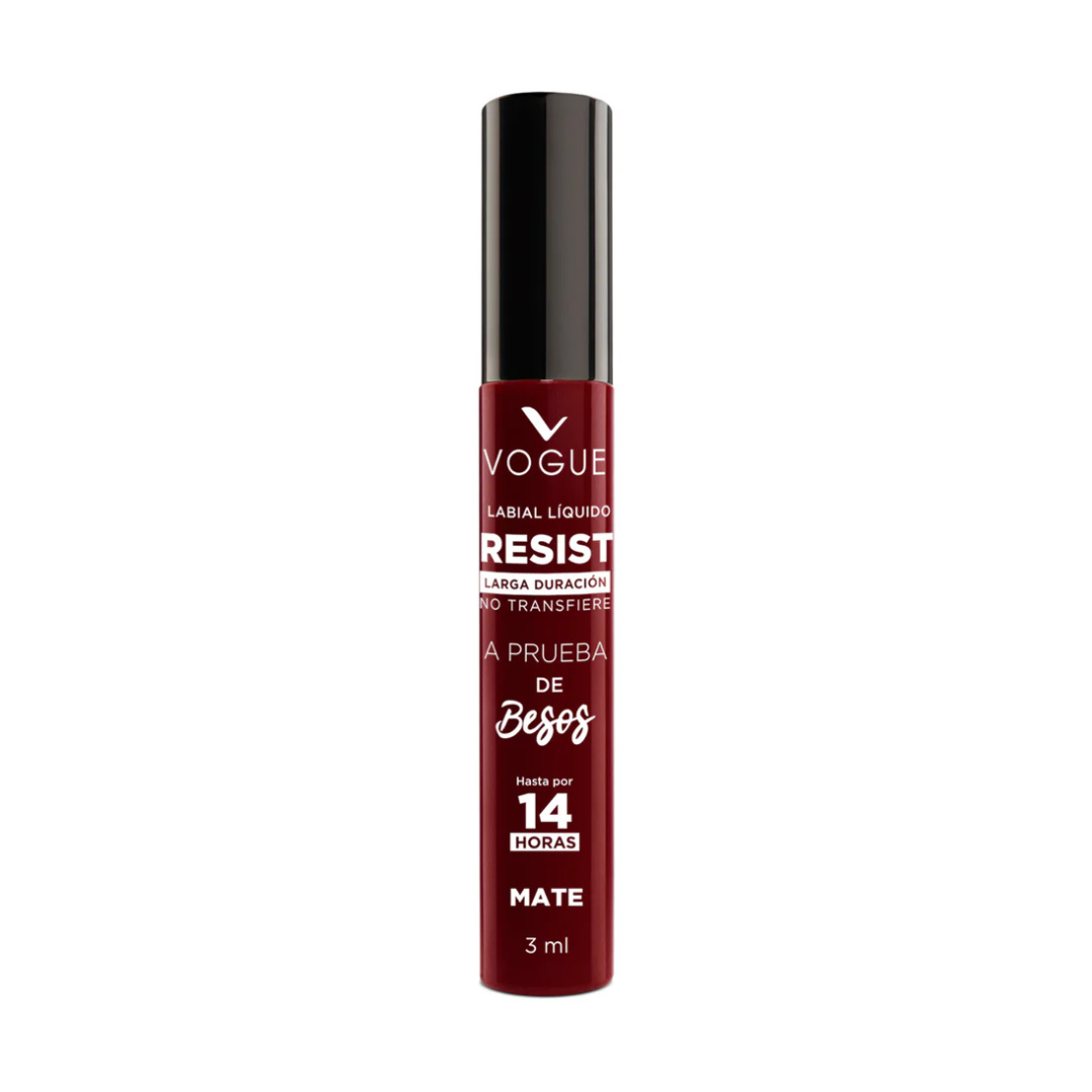 Labial Líquido Resist de Vogue – Tono Atrevida: El Rojo Imparable