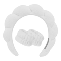 Set de Spa en Casa: Diadema y Muñequeras de Felpa Ultra-Suaves - Blanco