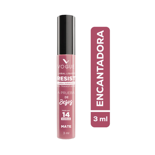 Labial Líquido Resist de Vogue – Tono Encantadora: Dulzura Imparable