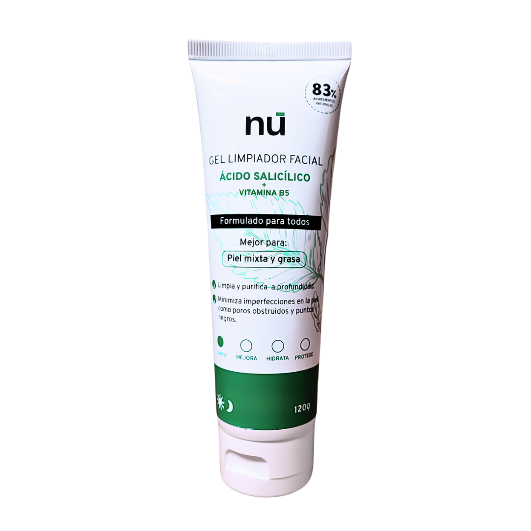 NÚ Gel Limpiador Facial con Ácido Salicílico – 120 g