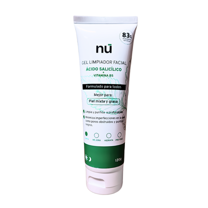 NÚ Gel Limpiador Facial con Ácido Salicílico – 120 g