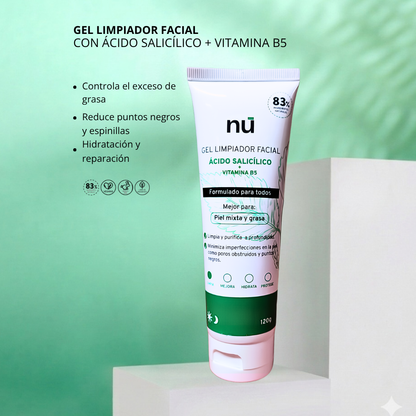 NÚ Gel Limpiador Facial con Ácido Salicílico – 120 g