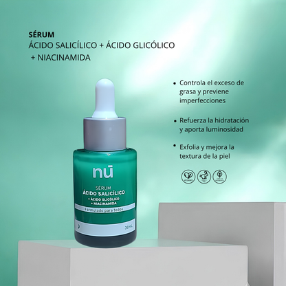 NÚ Sérum Facial Purificante con Ácido Salicílico – 30 ml