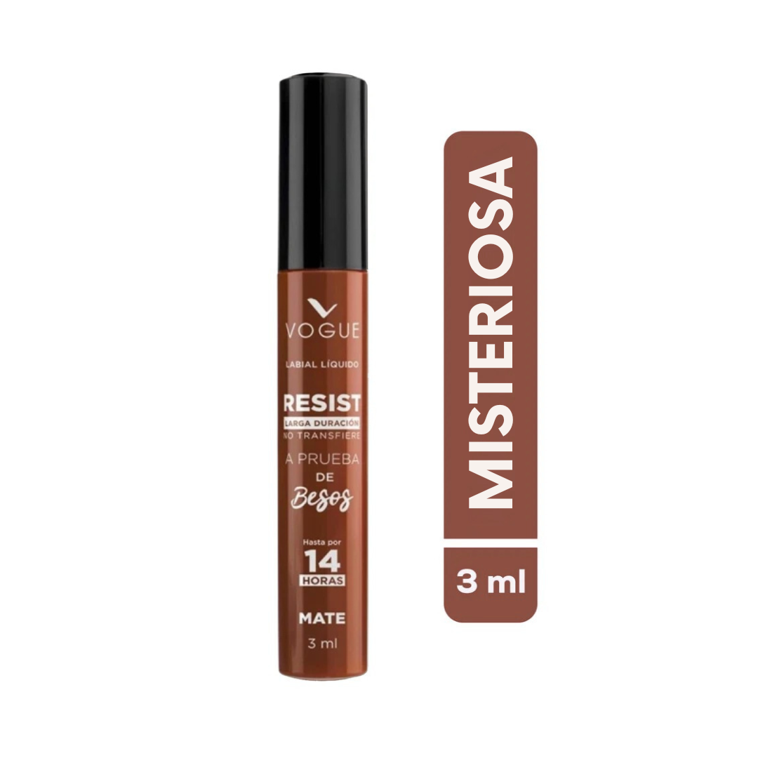 Labial Líquido Resist de Vogue – Tono Misteriosa: El Enigma de la Elegancia