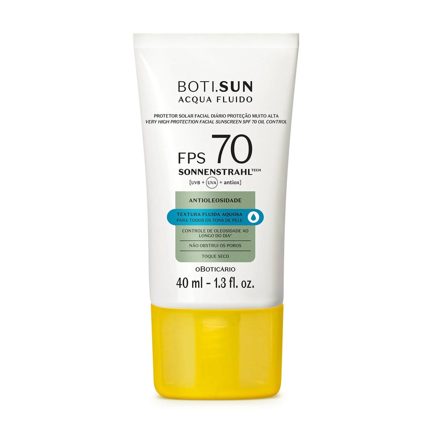 Boti.Sun Protector Solar Facial Acqua Fluido FPS 70 – Antioleosidad 40 ml