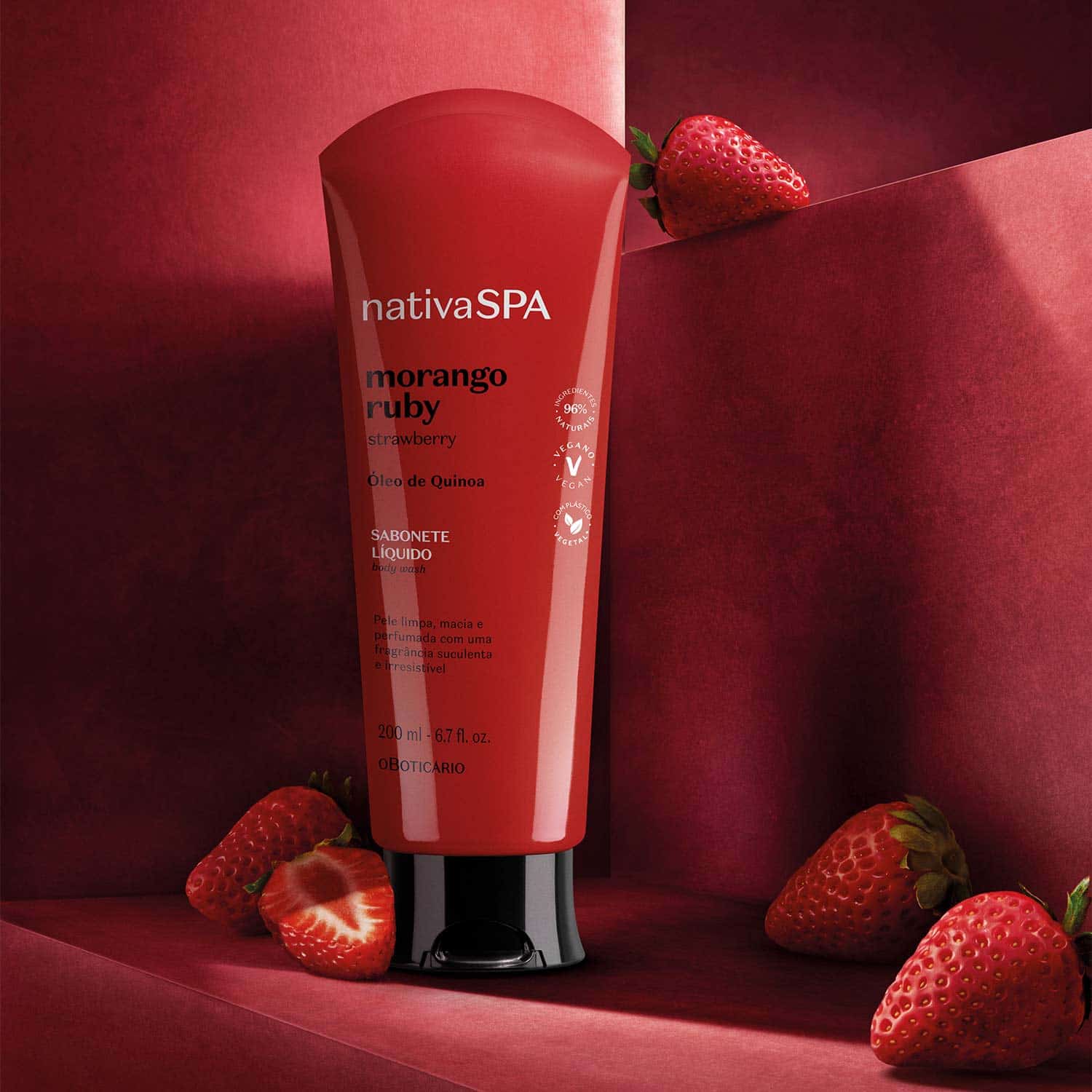 Jabón Líquido Corporal Morango Ruby – 200 ml – Nativa Spa | O Boticário