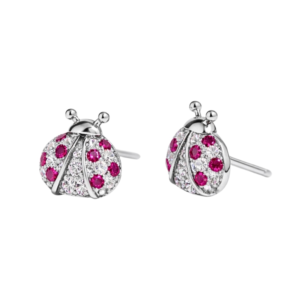 Aretes de Mariquita en Plata 925 – Amuleto de Brillo y Buena Fortuna