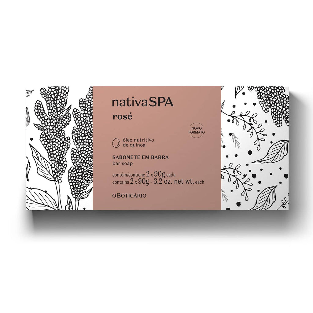 Jabón en Barra Rose – 2 × 90 g – Nativa Spa | O Boticário