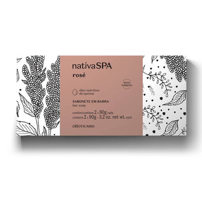 Jabón en Barra Rose – 2 × 90 g – Nativa Spa | O Boticário