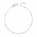Pulsera Estilo Cadena Veneciana con Esferas de Plata 925