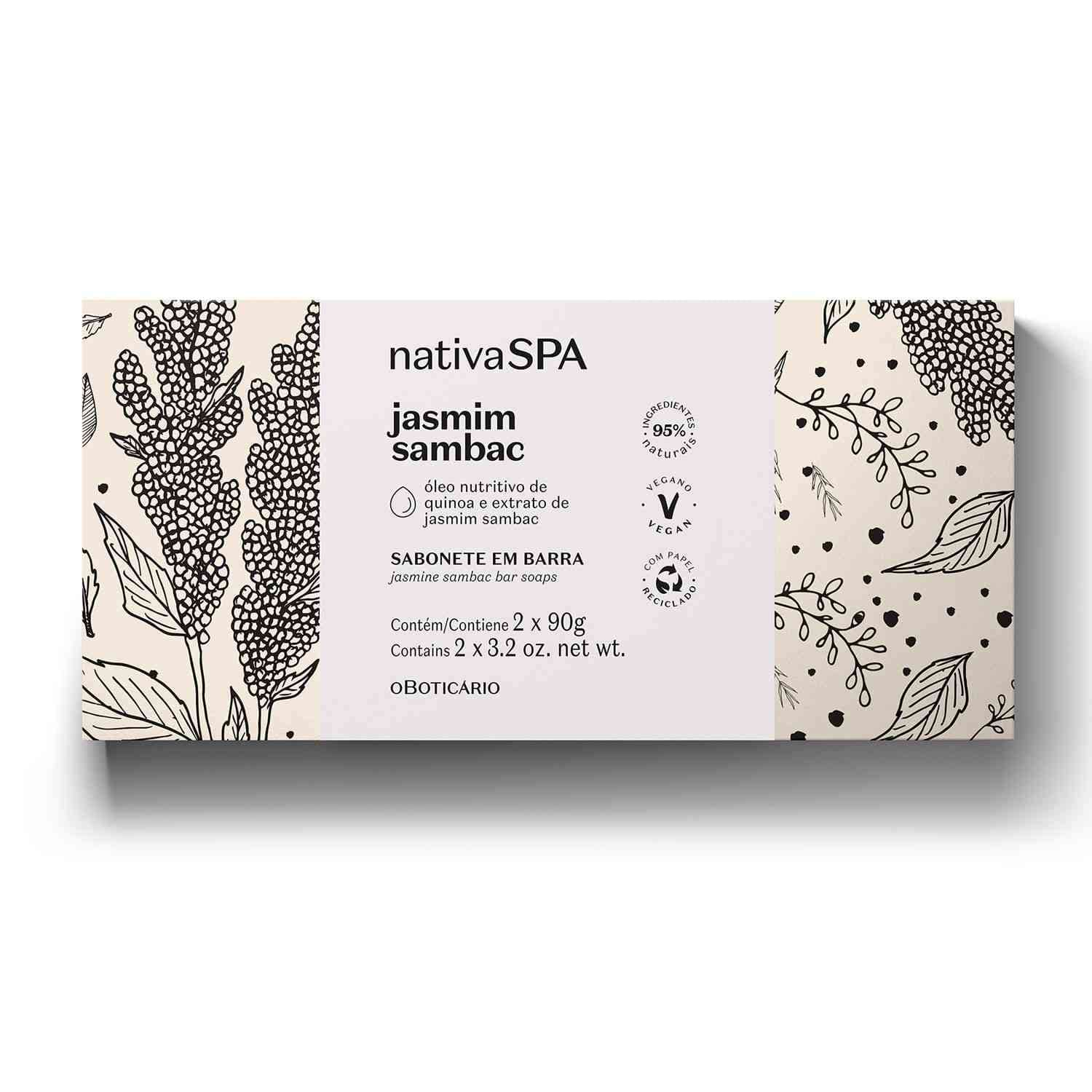 Jabón en Barra Nativa SPA Jasmim Sambac – Pack 2 unidades de 90 g