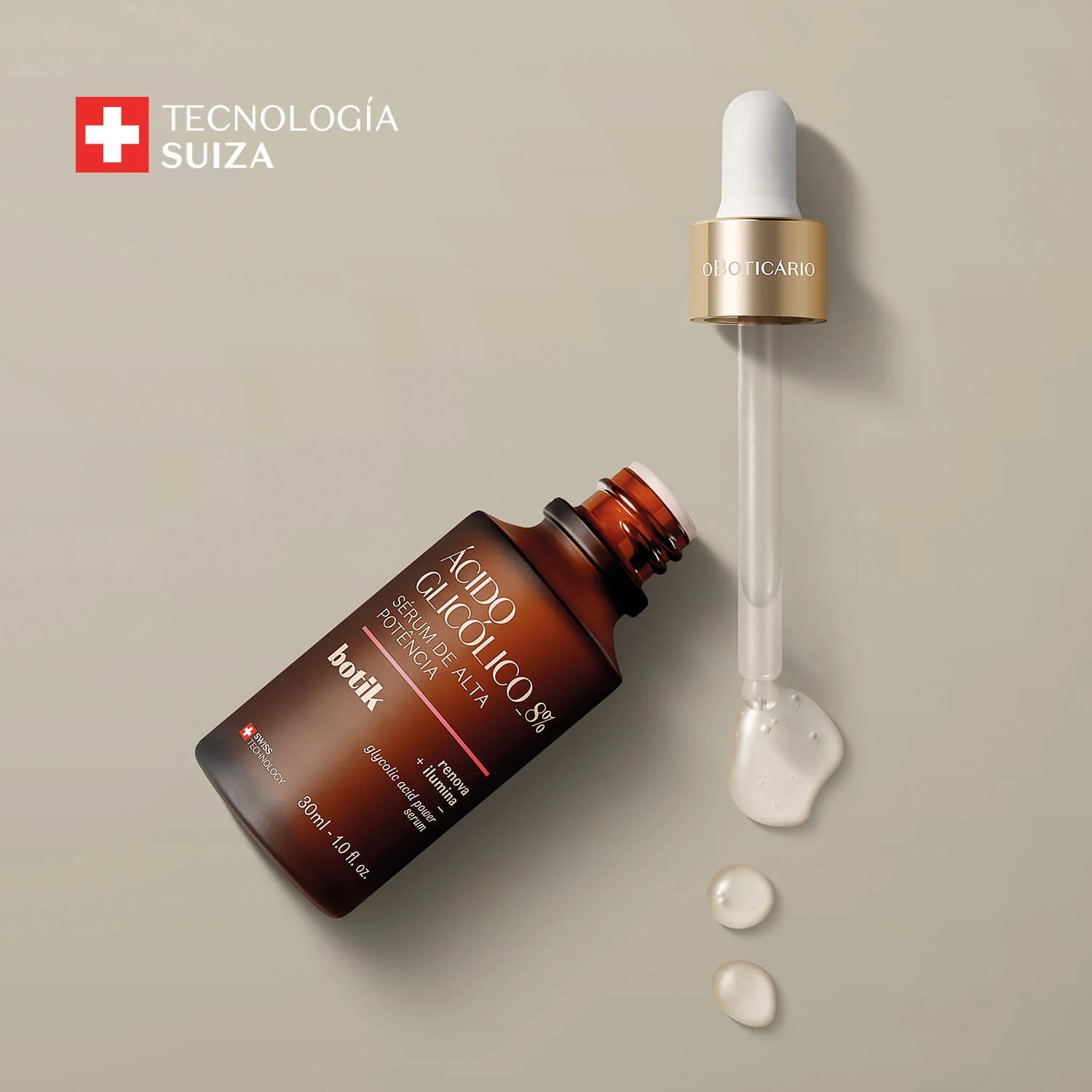 Sérum Facial con Ácido Glicólico 8 % de Alta Potencia – 30 ml – Botik | O Boticário