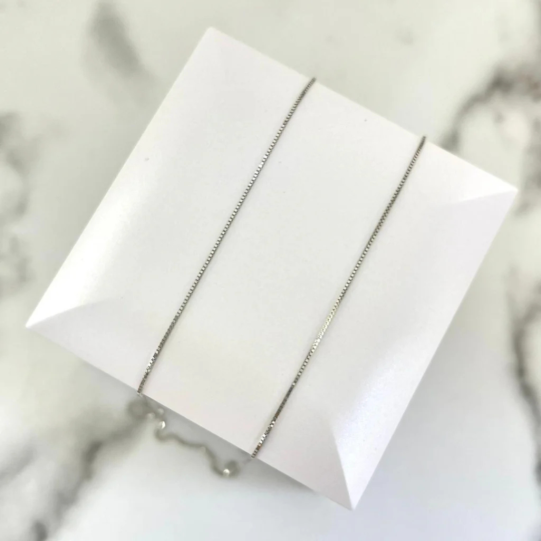 Cadena Estilo Box (Veneciana) de 45 cm – Plata 925