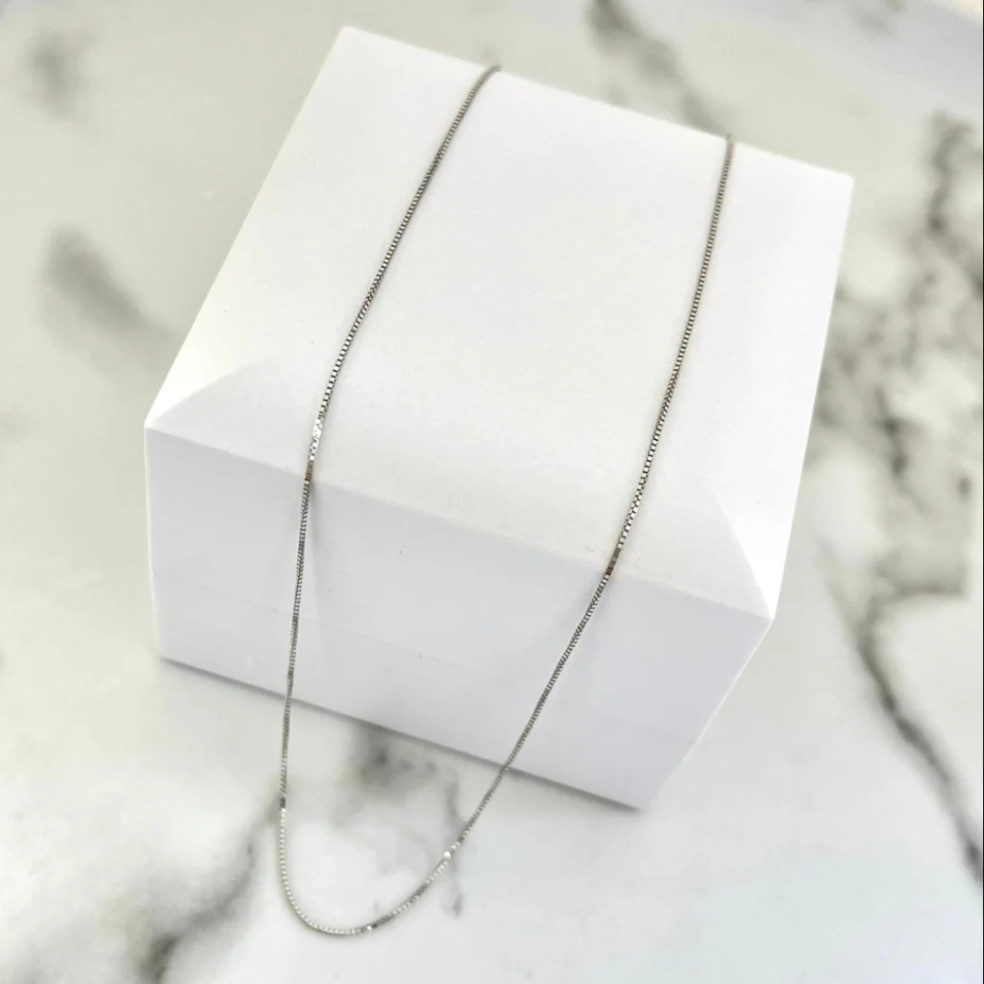 Cadena Estilo Box (Veneciana) de 45 cm – Plata 925