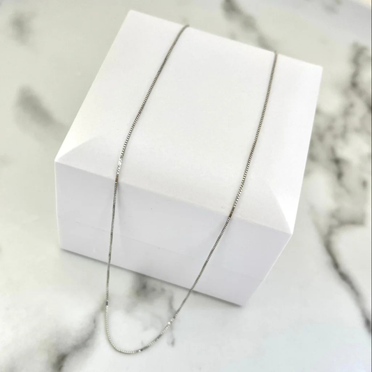 Cadena Estilo Box (Veneciana) de 45 cm – Plata 925