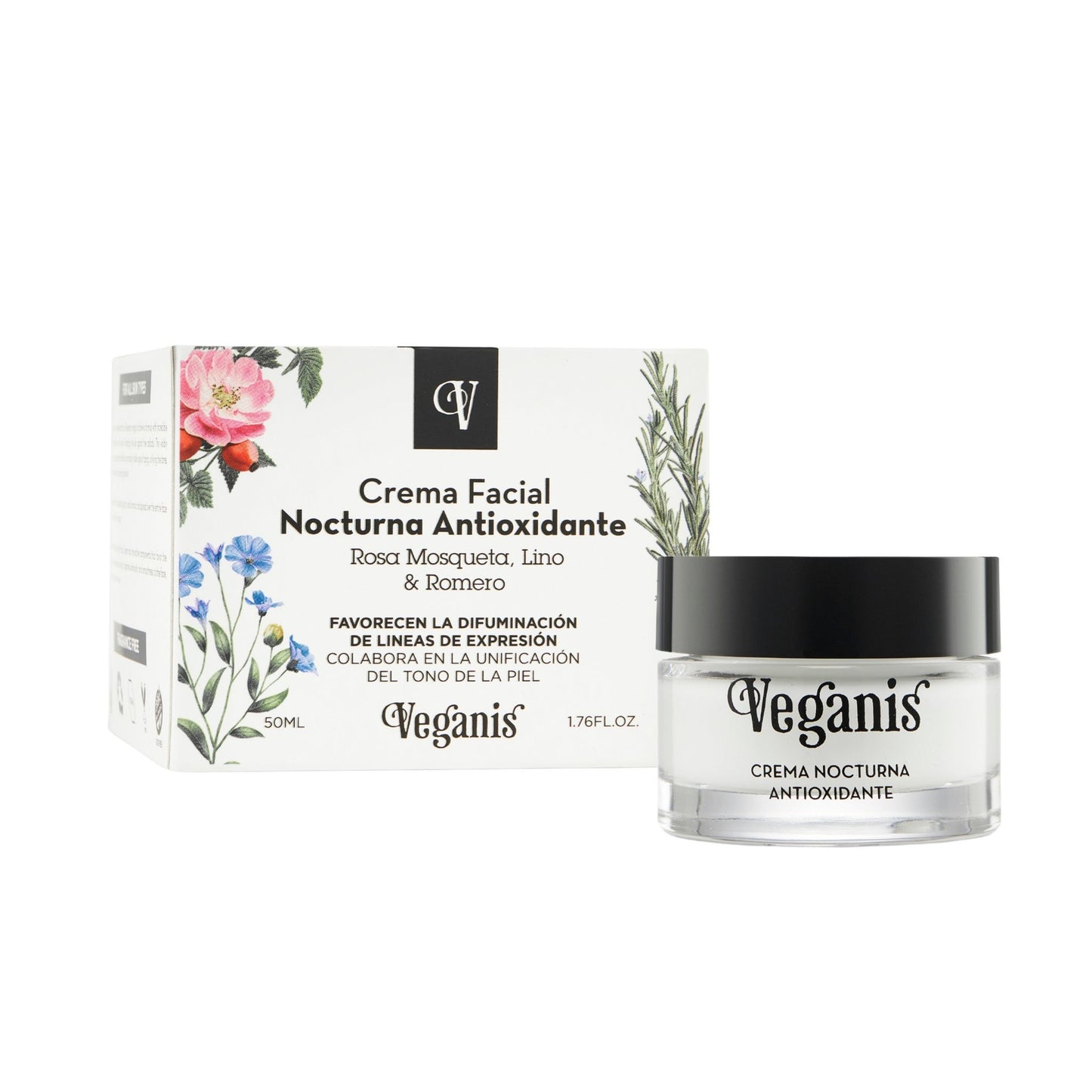 Crema Facial Nocturna Antioxidante – 50 ml | Veganis
