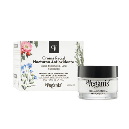 Crema Facial Nocturna Antioxidante – 50 ml | Veganis