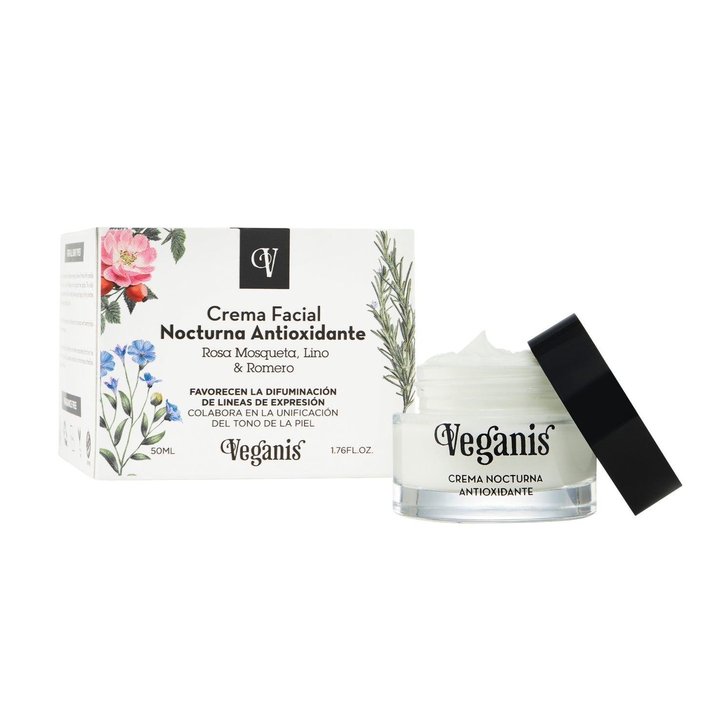 Crema Facial Nocturna Antioxidante – 50 ml | Veganis