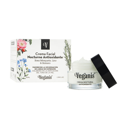 Crema Facial Nocturna Antioxidante – 50 ml | Veganis