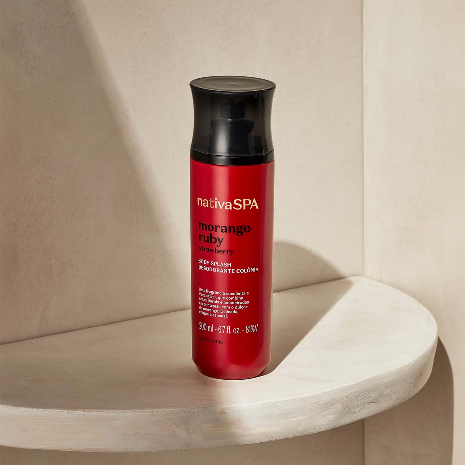Body Splash Morango Ruby – 200 ml – Nativa Spa | O Boticário