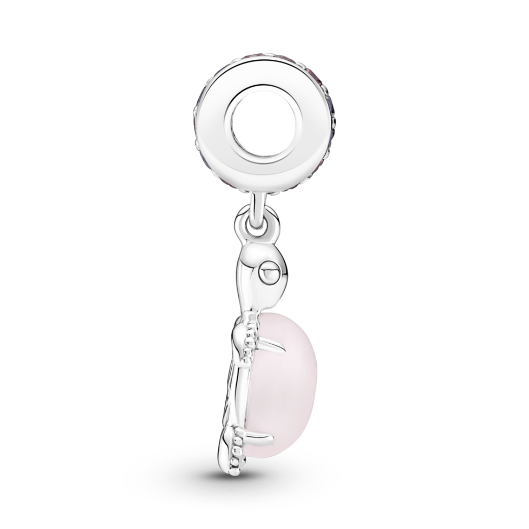 Charm Colgante Tortuga de Mar – Cristal de Murano Rosa – Plata .925