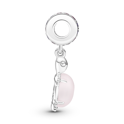 Charm Colgante Tortuga de Mar – Cristal de Murano Rosa – Plata .925