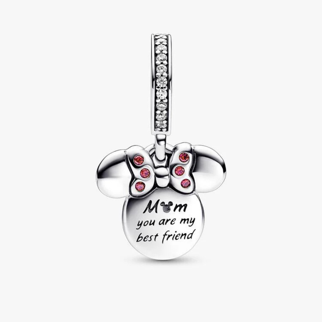 Charm Doble Colgante Silueta de Minnie Mouse – Plata .925