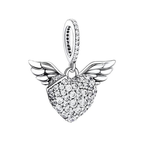 Charm Corazón con Alas de Ángel – Plata .925