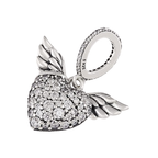 Charm Corazón con Alas de Ángel – Plata .925