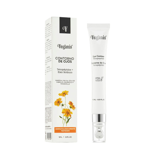 Contorno de Ojos Tetrapéptidos + Elixir Botánico – 15 ml | Veganis