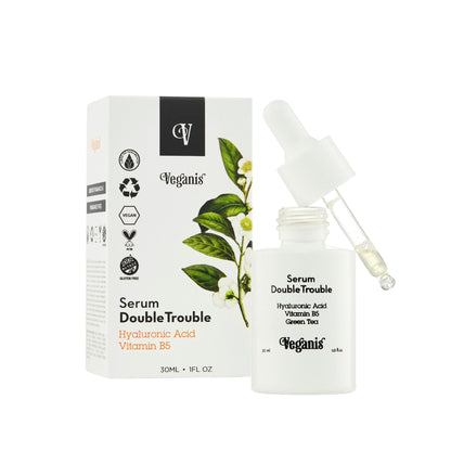 Sérum Double Trouble – Ácido Hialurónico + Vitamina B5 – 30 ml | Veganis