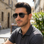 Gino Cabriani Maverick Black: Gafas de Sol Aviador Clásico