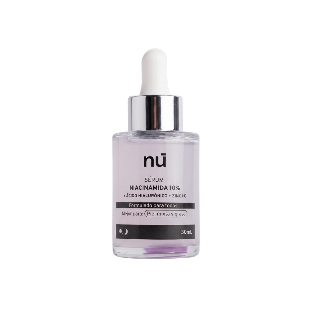 NÚ Sérum Facial Equilibrante e Iluminador – Niacinamida 10% + Zinc 1% + Ácido Hialurónico (30 ml)