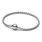 Pulsera de Cadena Trenzada – Plata .925 - Talla 18