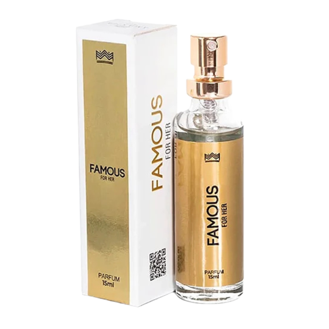 Perfume Famous – 15 ml: Femenino Almizcle Floral Amaderado
