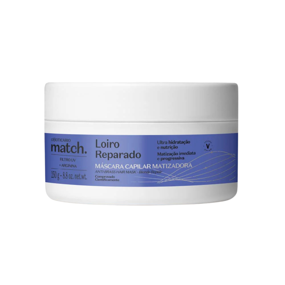 Máscara Matizadora Match Loiro Reparado (Rubio Perlado) – 250 g