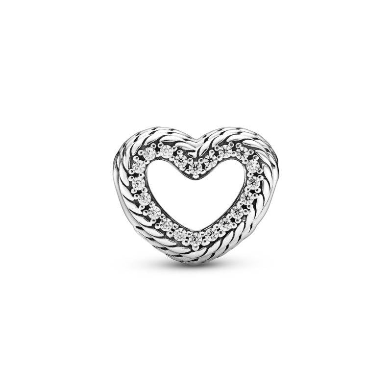 Charm Corazón Piel de Serpiente – Plata .925