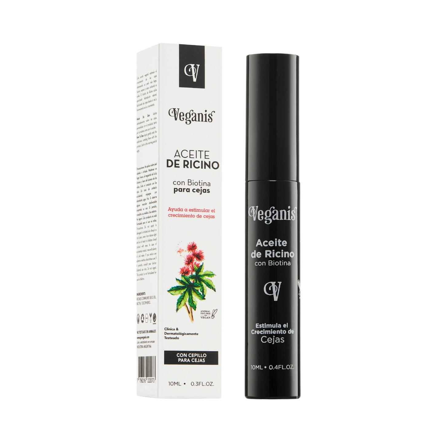 Aceite de Ricino con Biotina para Cejas y Pestañas | Veganis