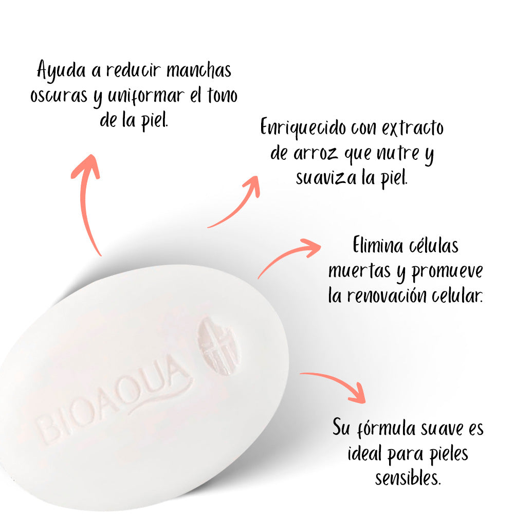 Jabón de Arroz Antimanchas en Barra | Bioaqua